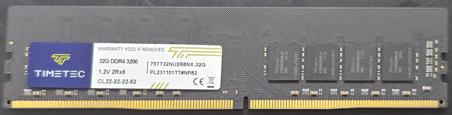 TIMETEC 32GB  DDR4 3200 RAM - 75TT32NU2R8NX-32G