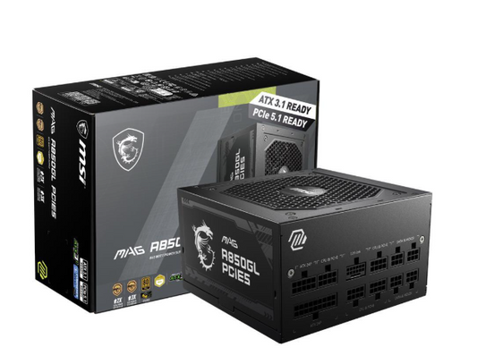 MSI - MAG A850GL PCIE5 80+ GOLD, ATX 3.1, 850W Power Supply