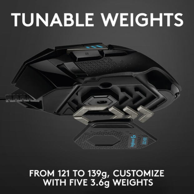 Logitech G G502 HERO Wired Gaming Mouse - Black