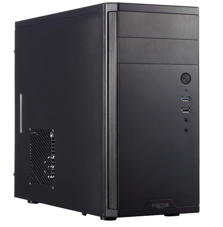 Fractal Design Core 1100 - Mini Tower Computer Case - mATX - High Airflow and Cooling - 1x 120mm Silent Fan Included - Brushed Aluminium - Black