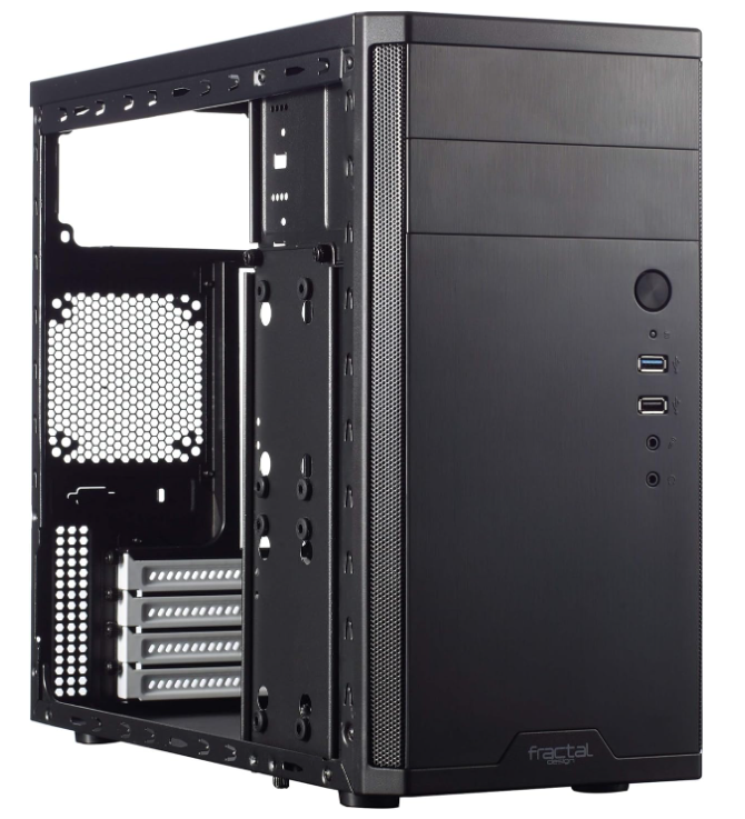 Fractal Design Core 1100 - Mini Tower Computer Case - mATX - High Airflow and Cooling - 1x 120mm Silent Fan Included - Brushed Aluminium - Black