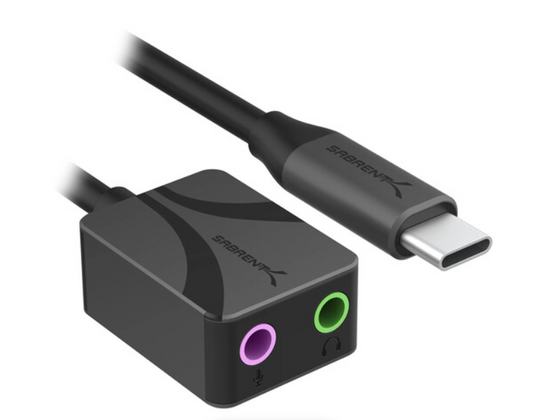 Sabrent USB-C to Dual 3.5mm Audio Adapter - AU-UCMA