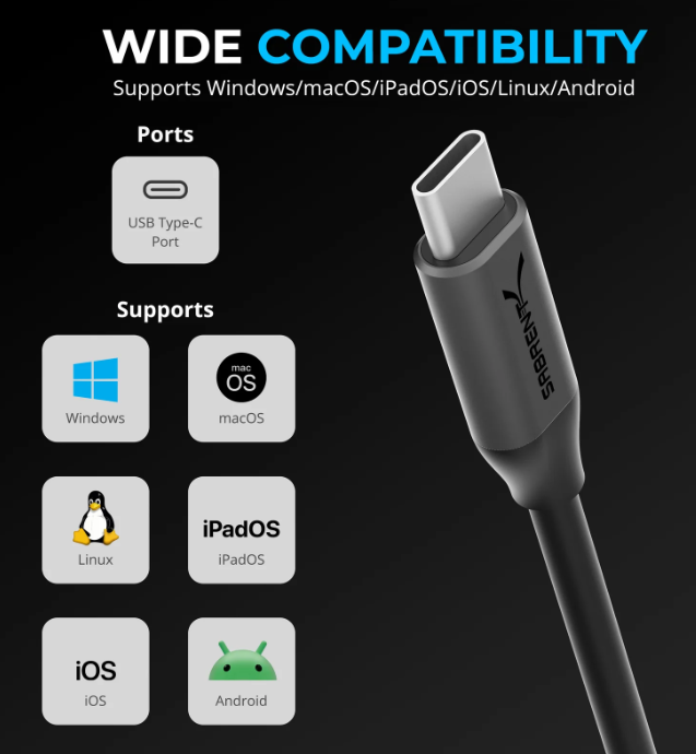Sabrent USB-C to Dual 3.5mm Audio Adapter - AU-UCMA