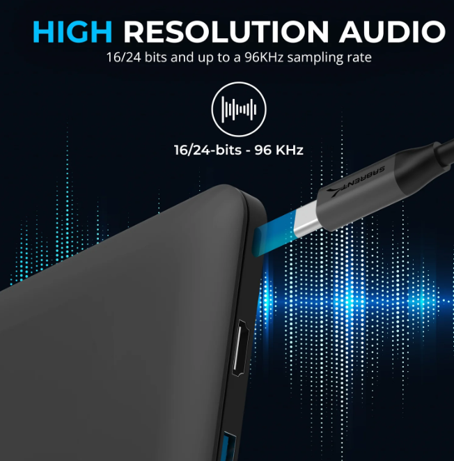 Sabrent USB-C to Dual 3.5mm Audio Adapter - AU-UCMA