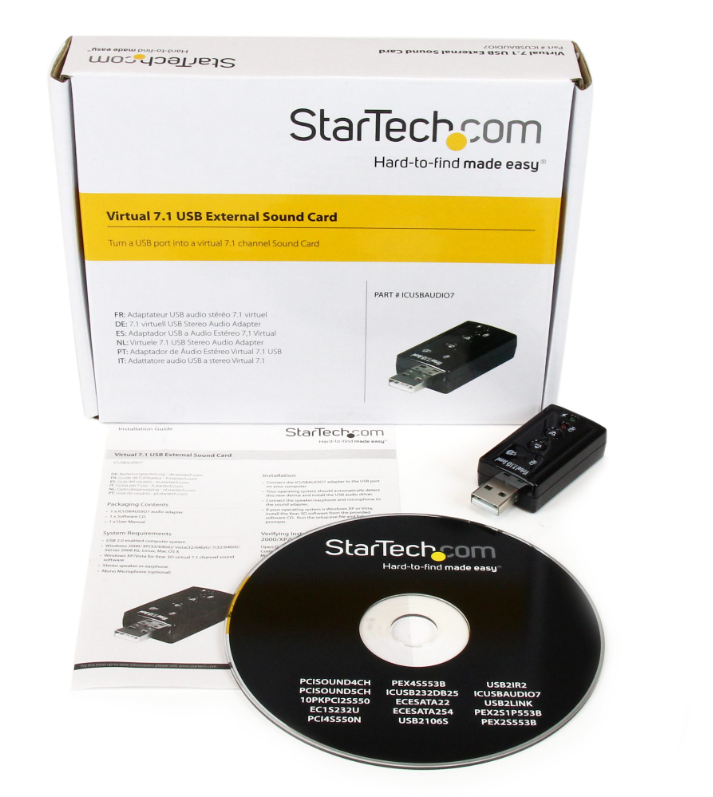 StarTech 7.1 USB External Sound Card - ICUSBAUDIO7