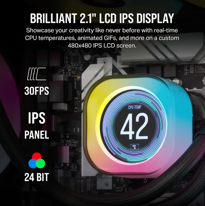 CORSAIR iCUE Link H100i LCD Liquid CPU Cooler