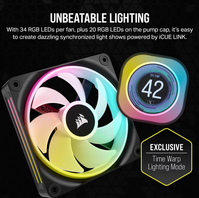 CORSAIR iCUE Link H100i LCD Liquid CPU Cooler