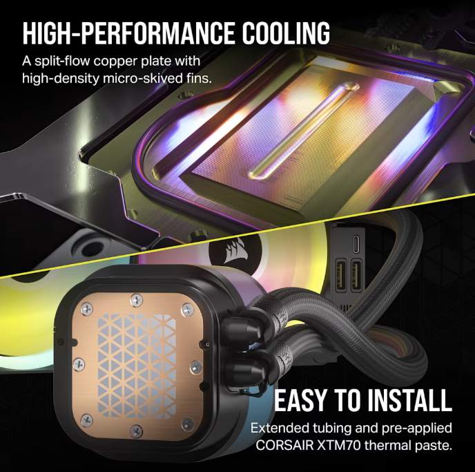 CORSAIR iCUE Link H100i LCD Liquid CPU Cooler