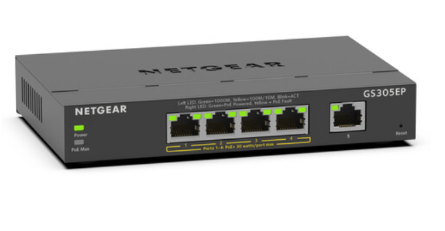 NETGEAR 5 Port Gigabit PoE+ Compliant Managed Switch - GS305EP