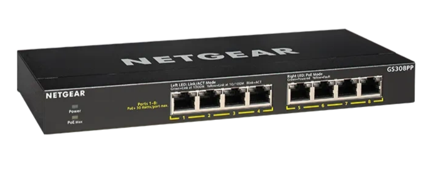 NETGEAR 8-Port Gigabit PoE+ Compliant Unmanaged Switch - GS308PP