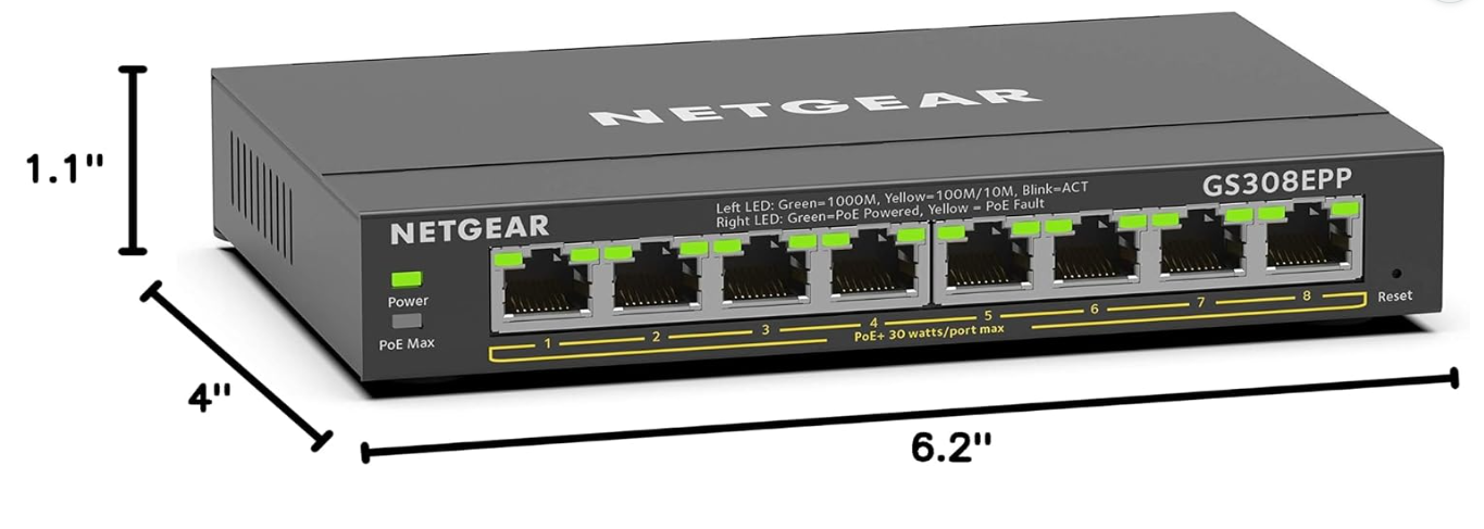 NETGEAR 8-Port Gigabit PoE+ Compliant Managed Switch - GS308EPP