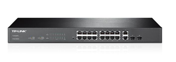 TP-Link 16-Port 10/100Mbps + 2-Port Gigabit Smart Switch - TL-SL2218
