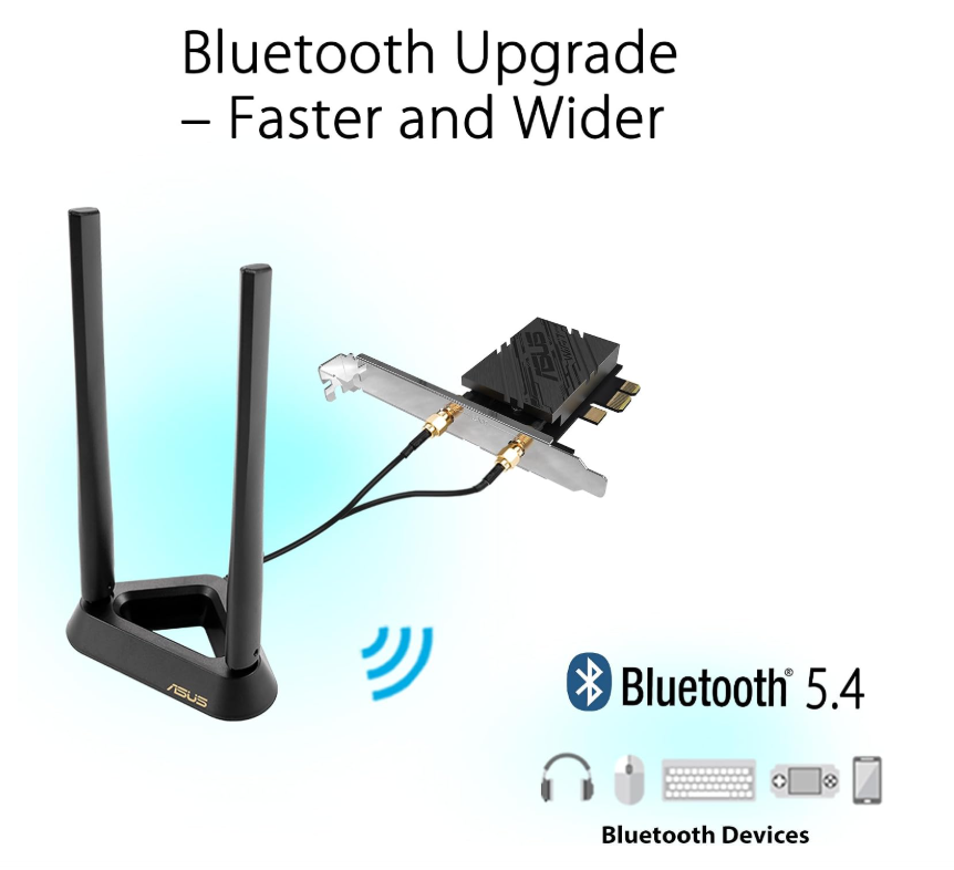 ASUS Wi-Fi 7 PCIe Adapter with Magnetic Base - PCE-BE92BT