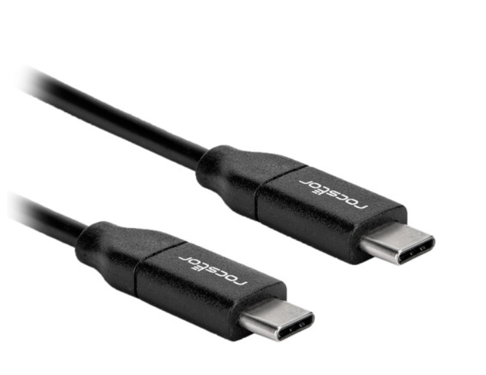 Rocstor USB-C 2.0 Male Charging Cable - 6.6' - Black - Y10C288-B1