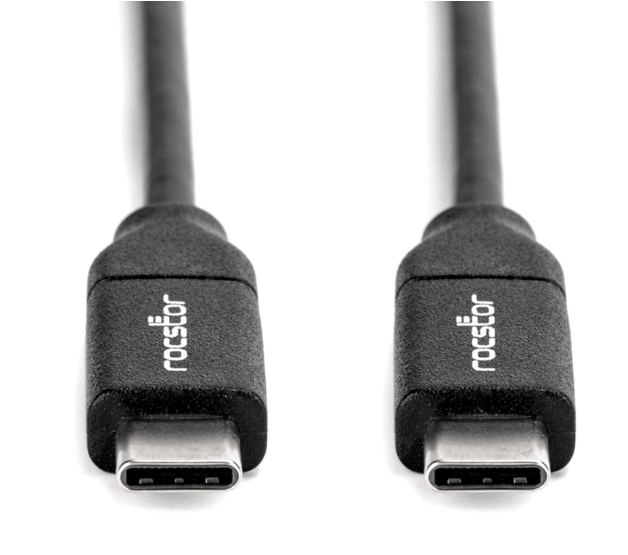 Rocstor USB-C 2.0 Male Charging Cable - 6.6' - Black - Y10C288-B1