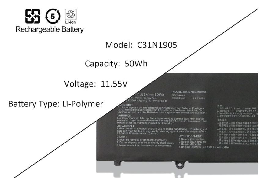 Laptop Battery - Asus VivoBook S13/S14 - C31N1905